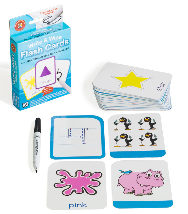 Write & Wipe Flash cards - Colours, Shapes and Early Learning