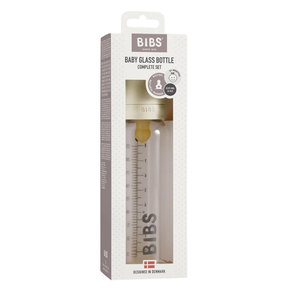 BIBS - 225ml Glass Bottle Set - Ivory