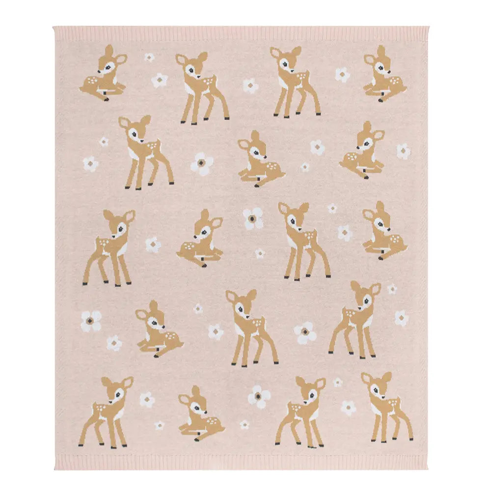 100% Cotton Knit Baby Blanket - Fawn