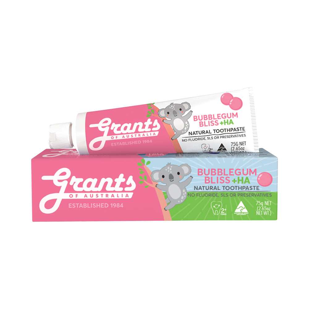 Grants Natural Toothpaste Kids Bubblegum Bliss + HA 75g