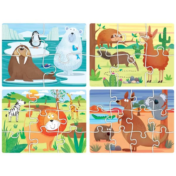 4 in 1 Puzzle Set: Animals Of the World
