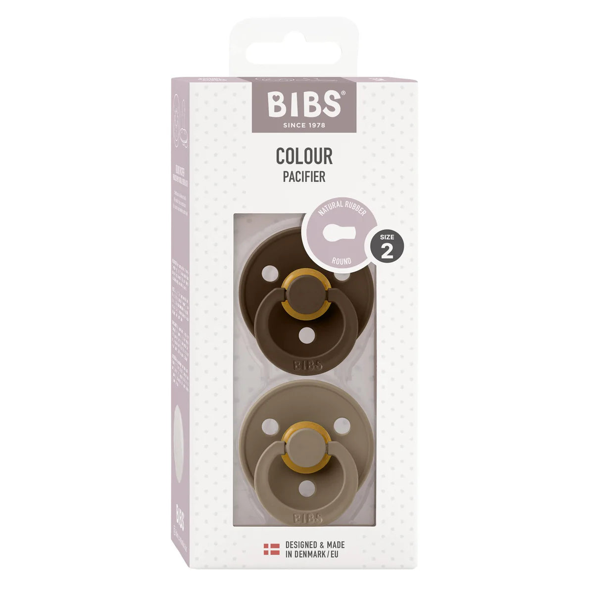 BIBS Pacifier - Round Stage 1 - Mocha/Dark Oak
