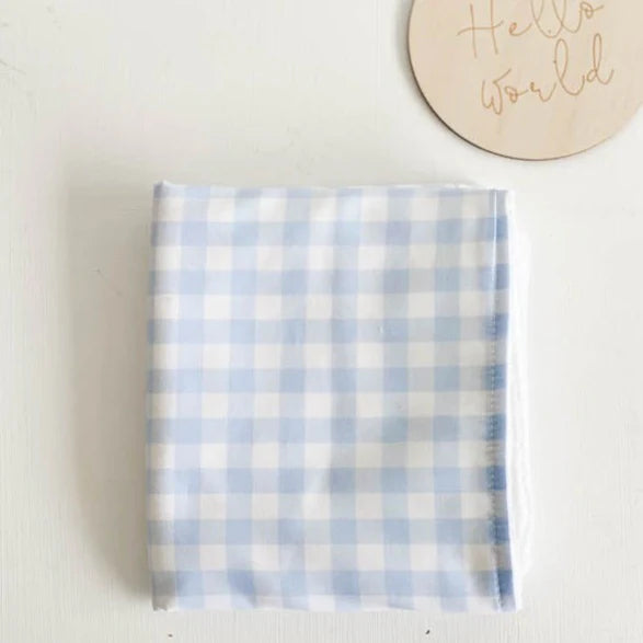 Gingham Burp Cloth - Powder Blue