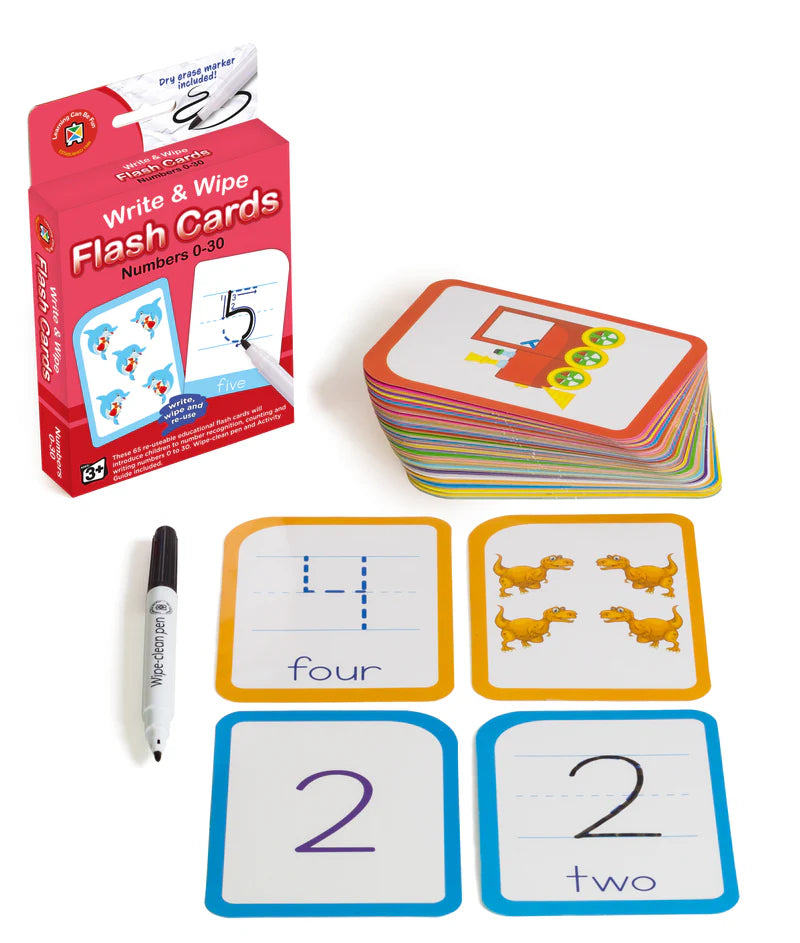 Write & Wipe Flash Cards - Numbers 0-30