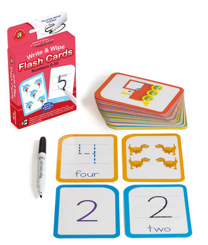 Write & Wipe Flash Cards - Numbers 0-30