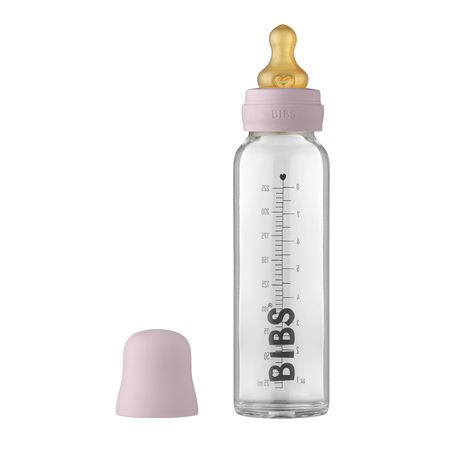 BIBS 225ml Glass Bottle Set - Dusky Lilac