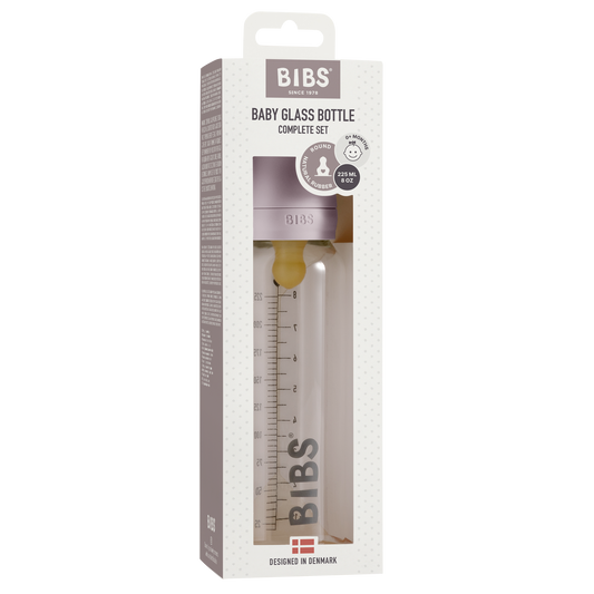 BIBS 225ml Glass Bottle Set - Dusky Lilac