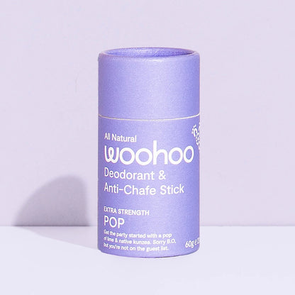 Woohoo Natural Deodorant & Anti-Chafe Stick (Pop) 60g