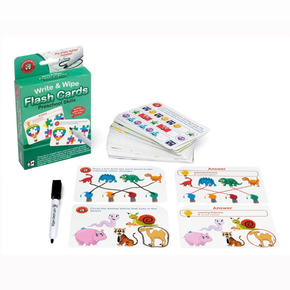 Write & Wipe Flash Cards Preschool Skills