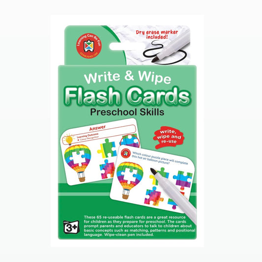 Write & Wipe Flash Cards Preschool Skills