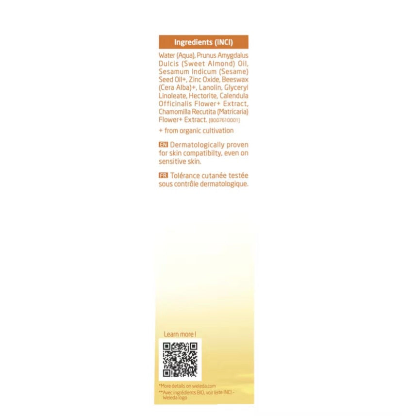Weleda Baby Calendula Nappy Change Cream Fragrance free 75ml