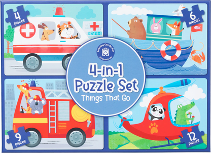 4 in 1 Puzzle Set: Things That Go