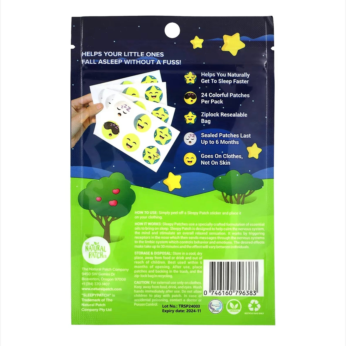 Sleepy Patch Organic Sleep Promoting Stickers x 24 Pack