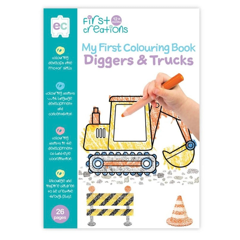 My First Colouring Book - Diggers & Trucks