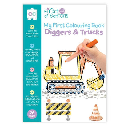 My First Colouring Book - Diggers & Trucks