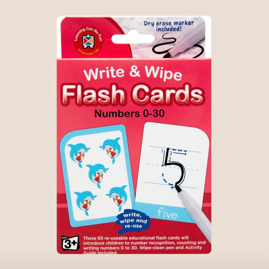 Write & Wipe Flash Cards - Numbers 0-30
