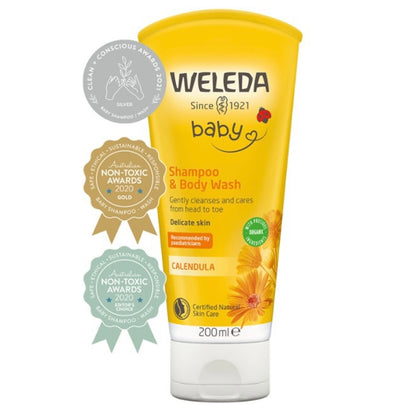 Weleda Baby Shampoo and Body Wash Calendula 200mls