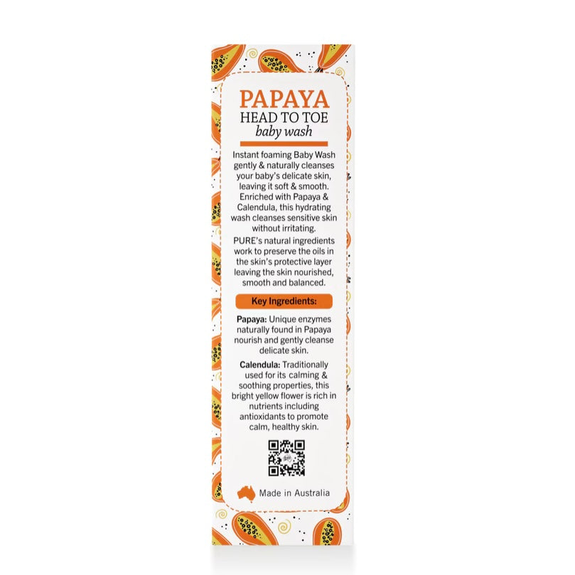PURE Papaya Baby Head to Toe Wash 150ml