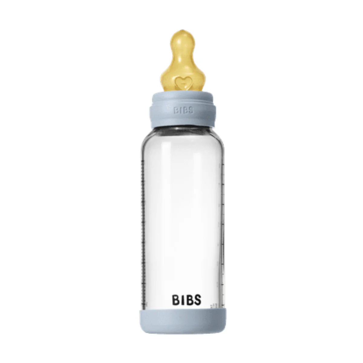 BIBS Glass Baby Bottle 240ml - Baby Blue