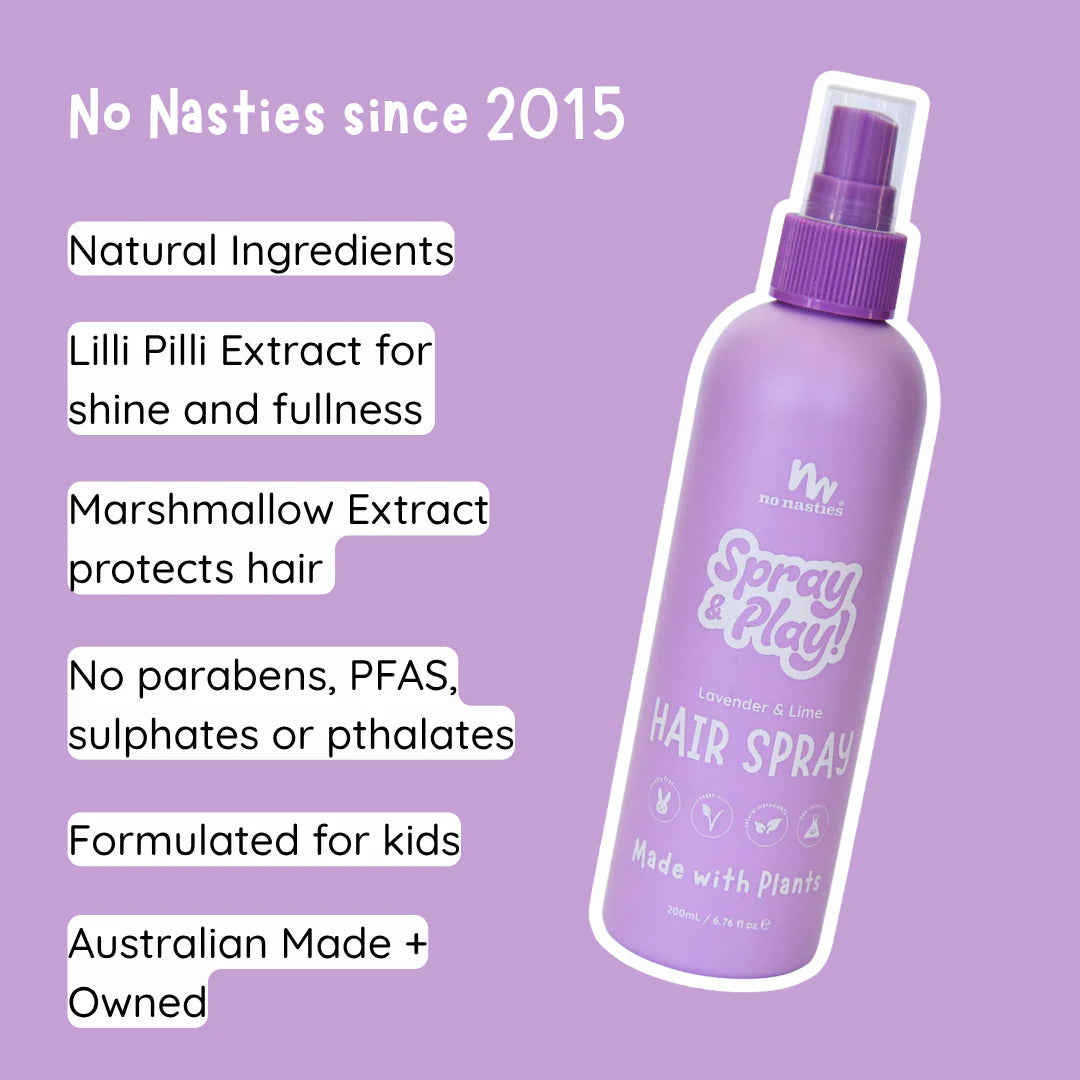 Plant Based Alcohol Free Hair Spray in Lavender and Lime 200ml