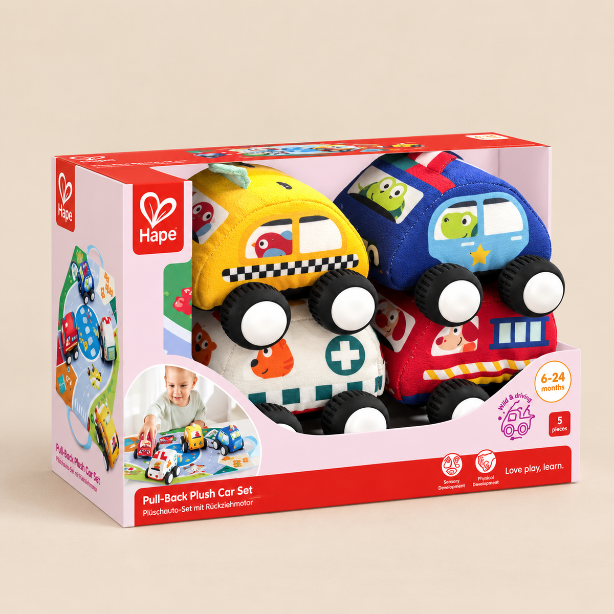 Pull Back Plush Car Set