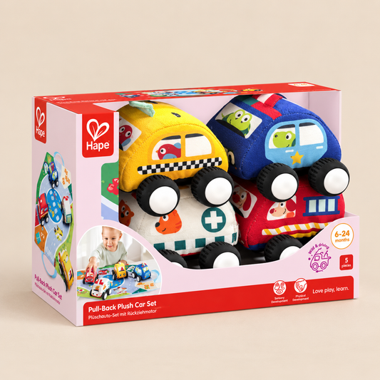 Pull Back Plush Car Set