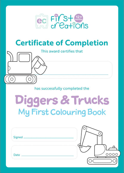My First Colouring Book - Diggers & Trucks