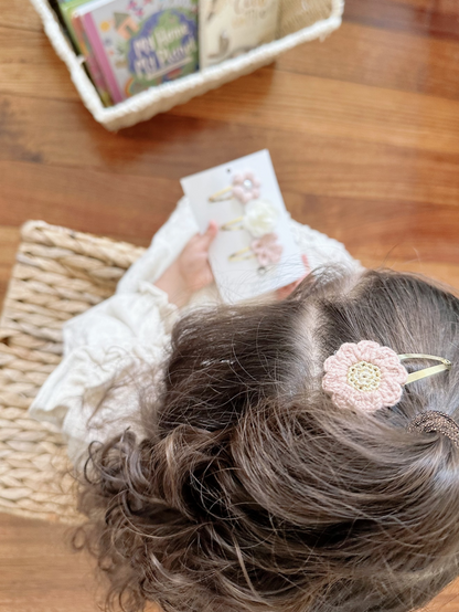 Crochet Hair Clips Set- Bloom Classic