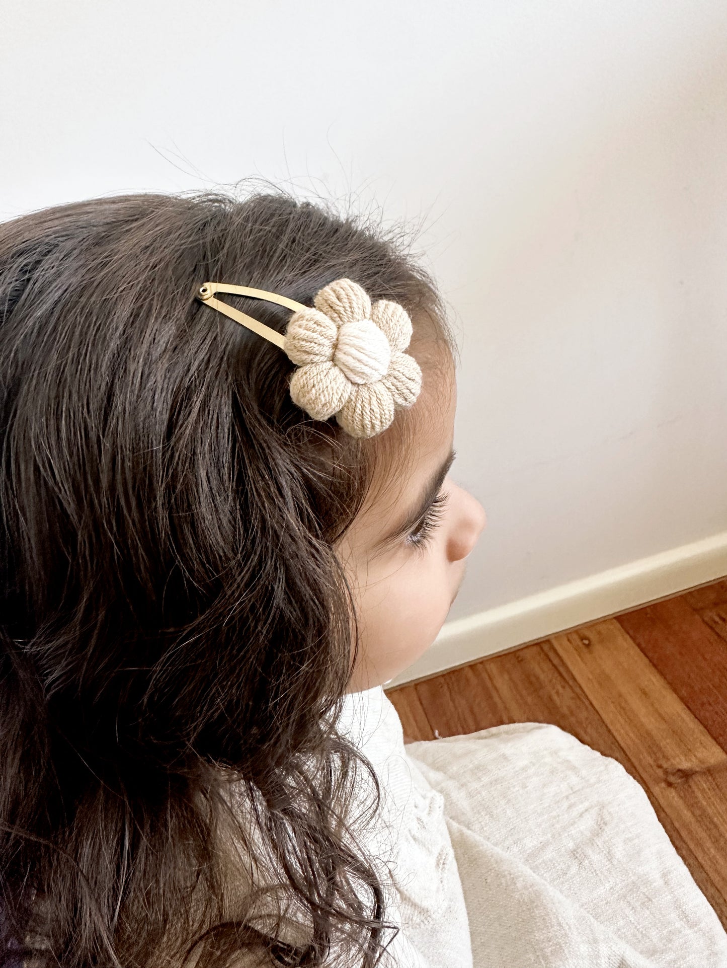 Crochet Hair Clips Set- Natural Classic