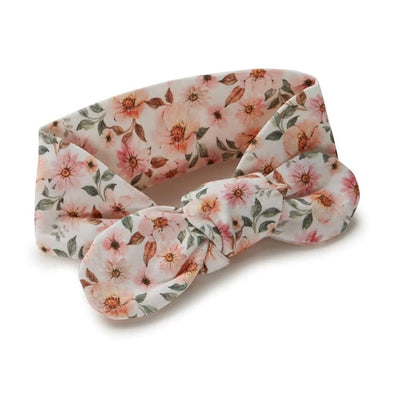Spring Floral Organic Jersey Wrap & Topknot Set