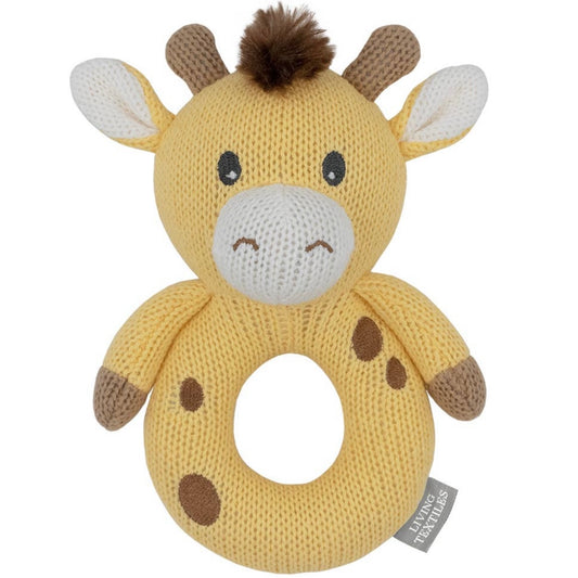 Noah the Giraffe Knitted Rattle