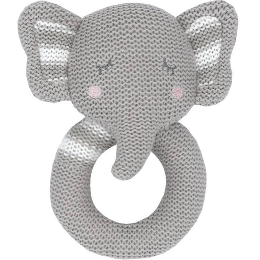 Eli the Elephant Knitted Rattle