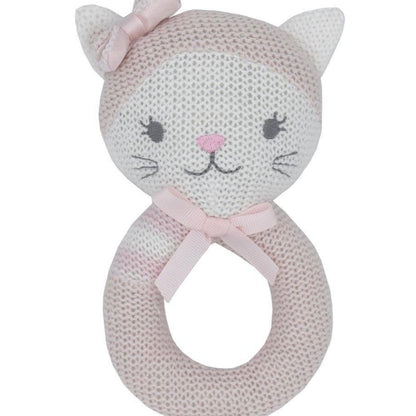 Daisy the Cat Knitted Rattle