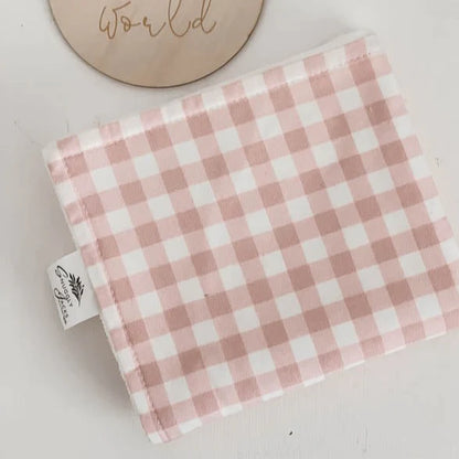 Gingham Burp Cloth - Powder Pink