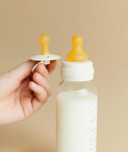 BIBS Glass Baby Bottle 240ml - Baby Blue