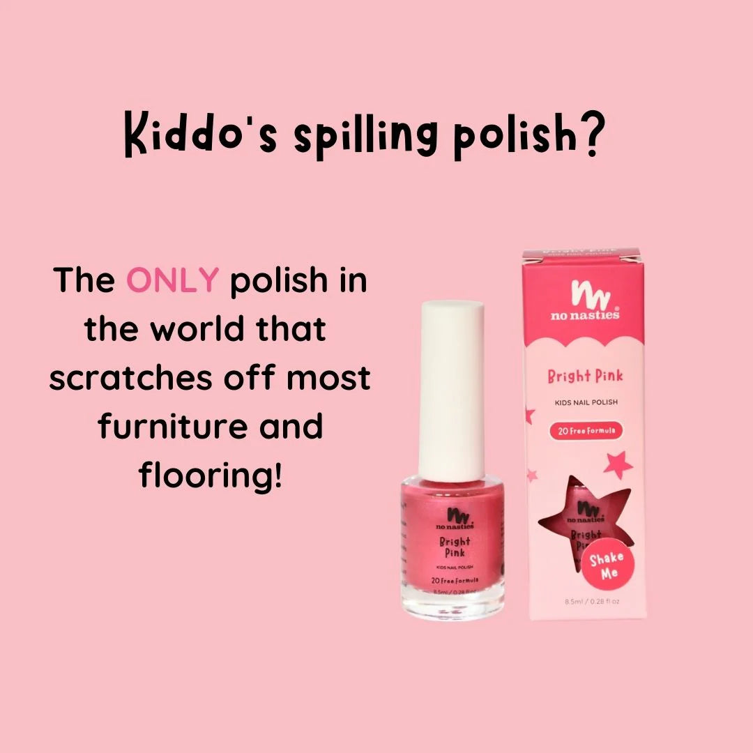 Bright Pink Water Based, Scratch off Nail Polish for Kids - 8.5ml
