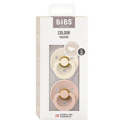 BIBS Colour Anatomical Pacifier Stage 2  - Ivory/Blush