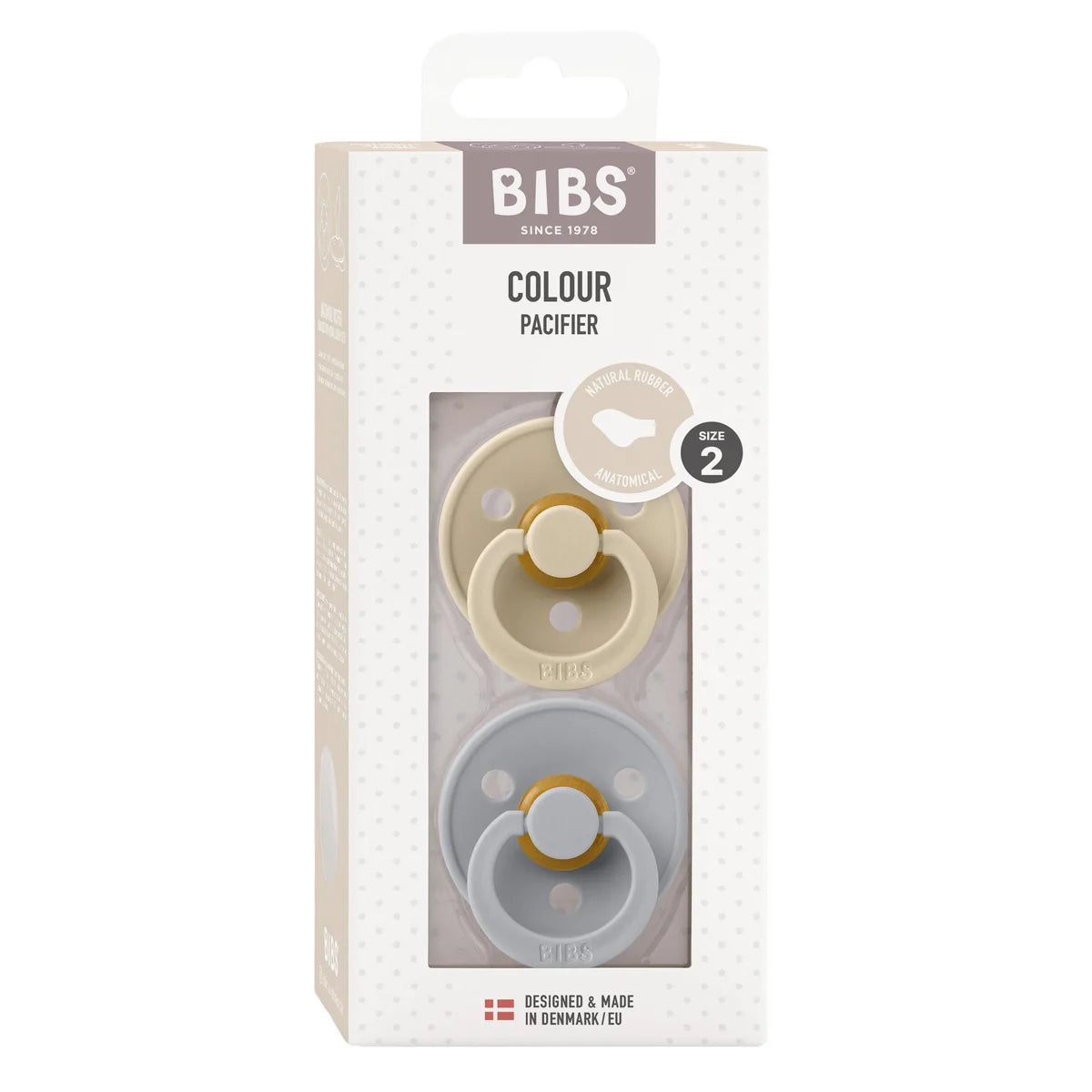 BIBS Colour Anatomical Stage 2 Pacifier - Vanilla/Cloud