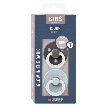 BIBS Colour Round S1 GLOW - Iron/Baby Blue