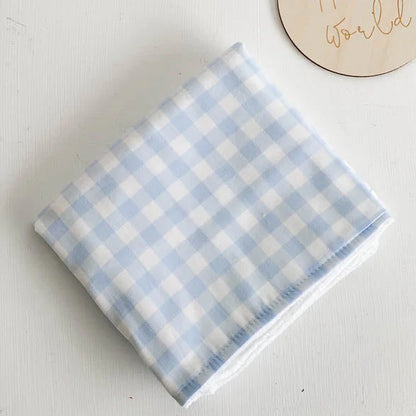 Gingham Burp Cloth - Powder Blue
