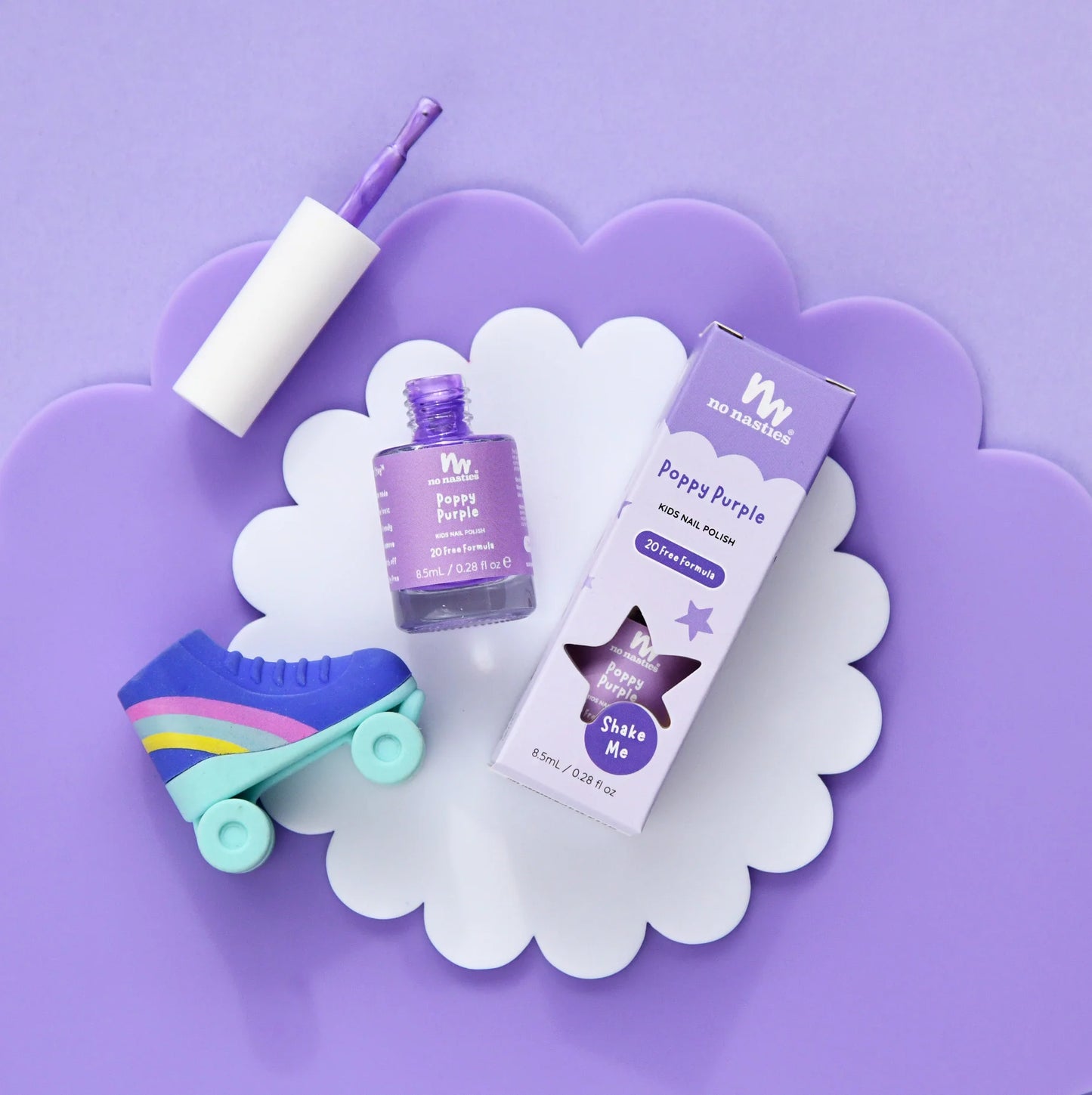 Poppy Purple Water Based, Scratch off Nail Polish for Kids - 8.5ml
