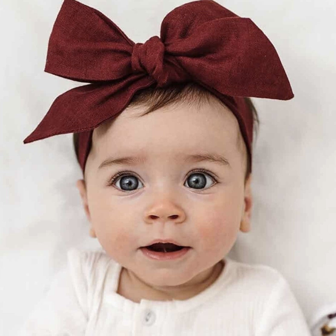 Burgundy Pre-Tied Linen Bow