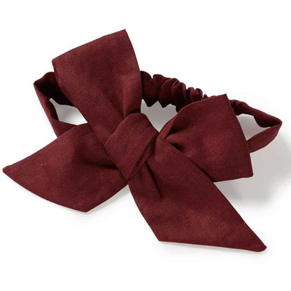 Burgundy Pre-Tied Linen Bow