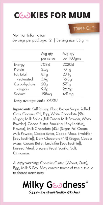 Triple Choc Lactation Cookies